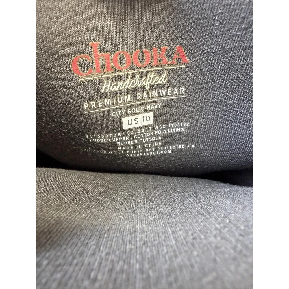 Chooka Boots Womens Size 10 Navy City Solid Rain Mid Calf Rubber Waterproof